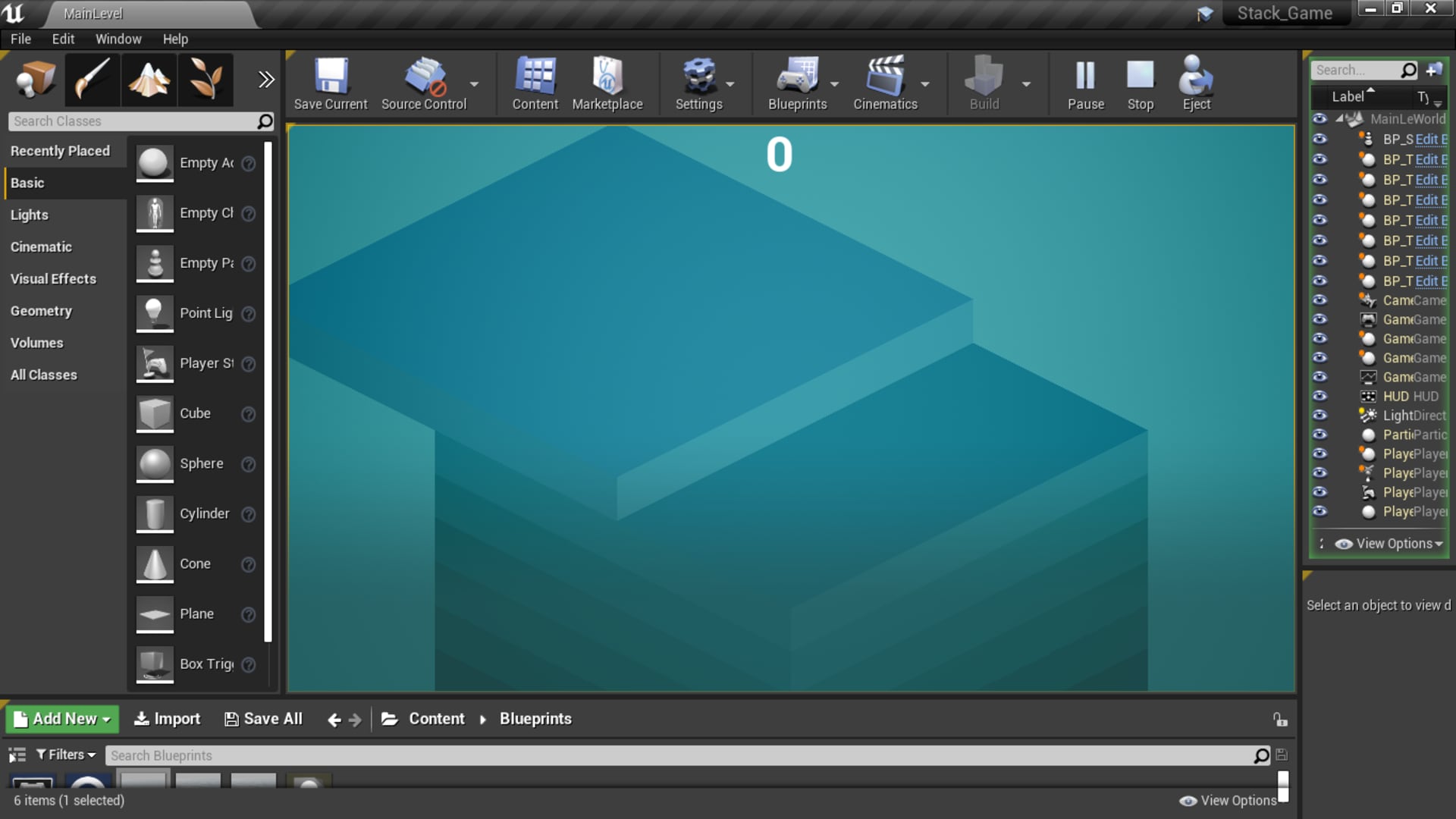 Stack Game Prototype in Blueprints UE Marketplace